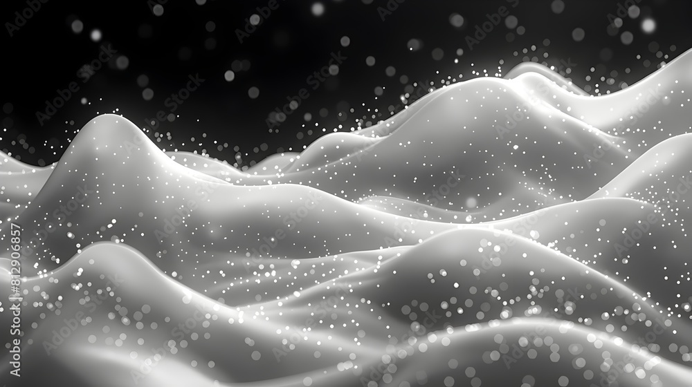 Poster monochromatic abstract landscape with minimalist christmas shapes and textures