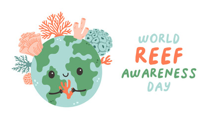 World Reef Awareness Day design template for celebration. World Reef Day vector design for banner, poster, postcard
