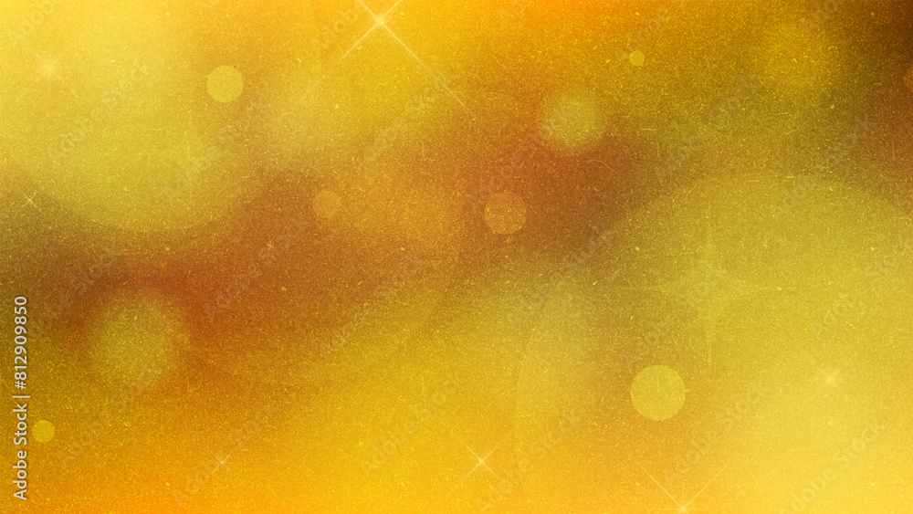Poster golden gradient background with bokeh lights, paper texture