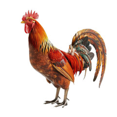 Fototapeta premium A rooster is isolated on a transparent background