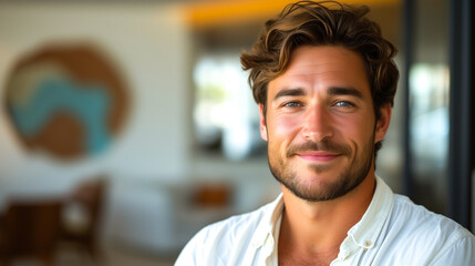 Obraz premium a male doctor with a beaming smile, conveying positivity