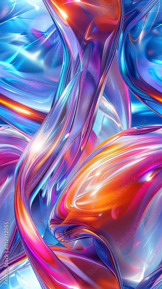 Poster capture the essence of dynamic abstract art fused with futuristic elements through a striking tilted