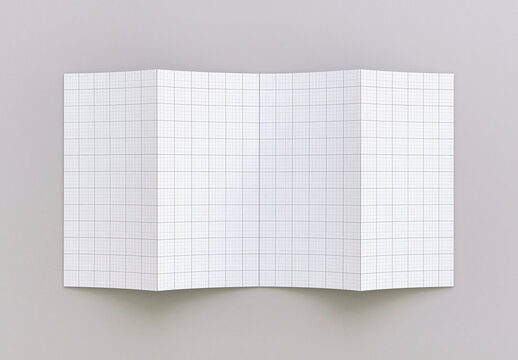 Four Accordion Fold Brochure Outside Mockup