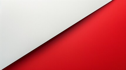 Minimalist Red And White Diagonal Composition