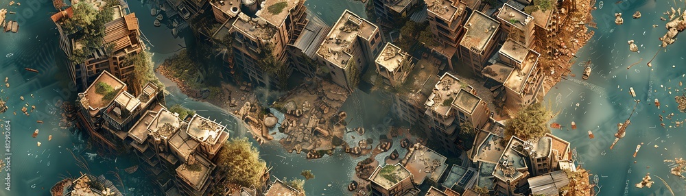 Poster craft a mesmerizing blend of dystopian futures by depicting a figure in a decaying urban setting thr