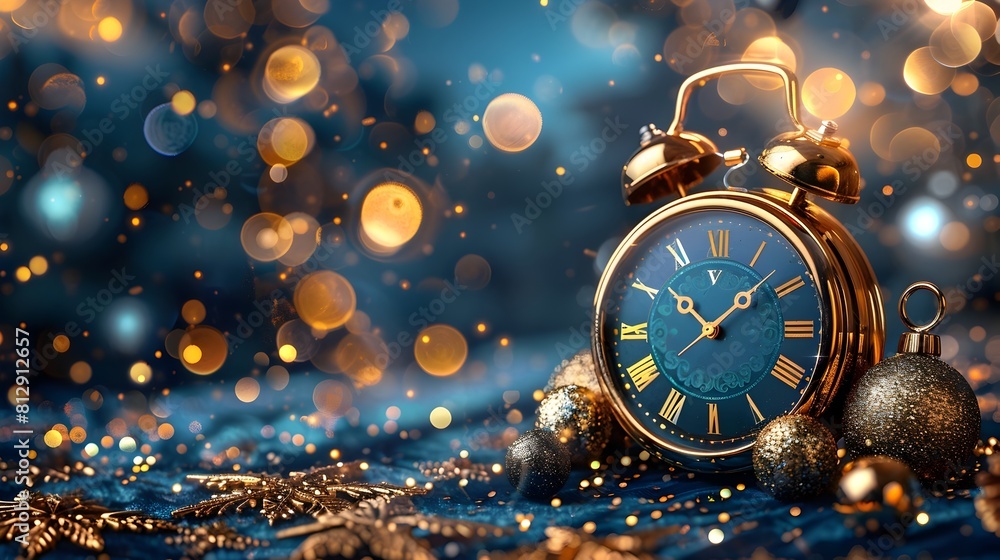 Aufkleber elegant midnight countdown with glittering ornaments and shimmering lights for a joyful new year s e