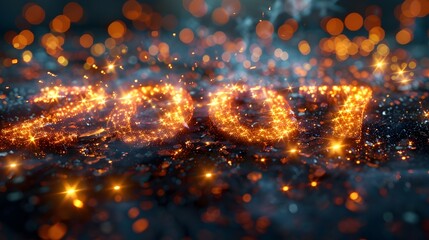 Captivating of the New Year 2025 with Dazzling Fireworks and Radiant Lights