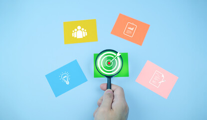 Fototapeta premium Vision Start Goal Plan Startup Calendar economic goals Annual strategic operations Growth goals Project analysis welcomes new technology, innovation, future....