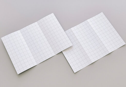 Trifold Brochure Inside and Outside Pages Mockup