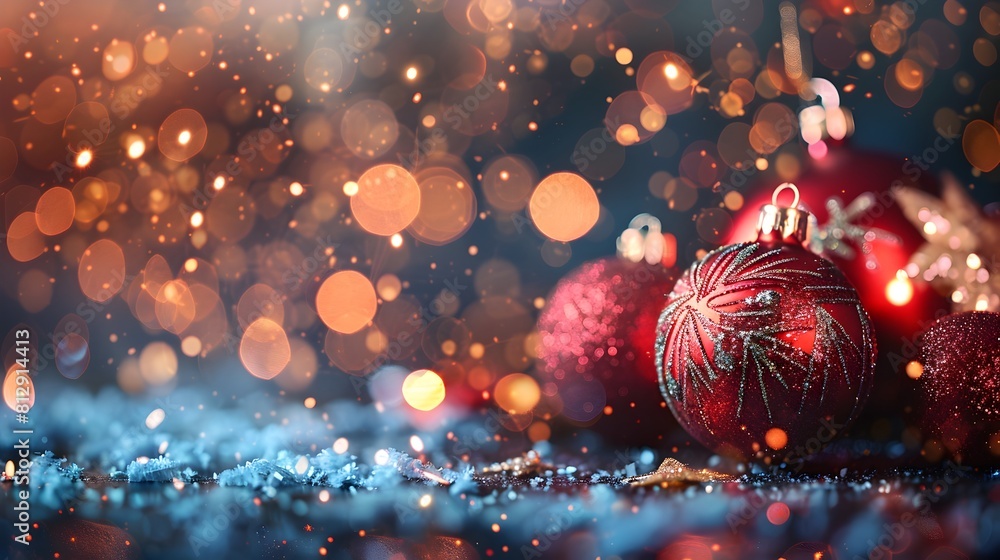 Aufkleber captivating new year 2025 backdrop with festive ornament and shimmering bokeh lights