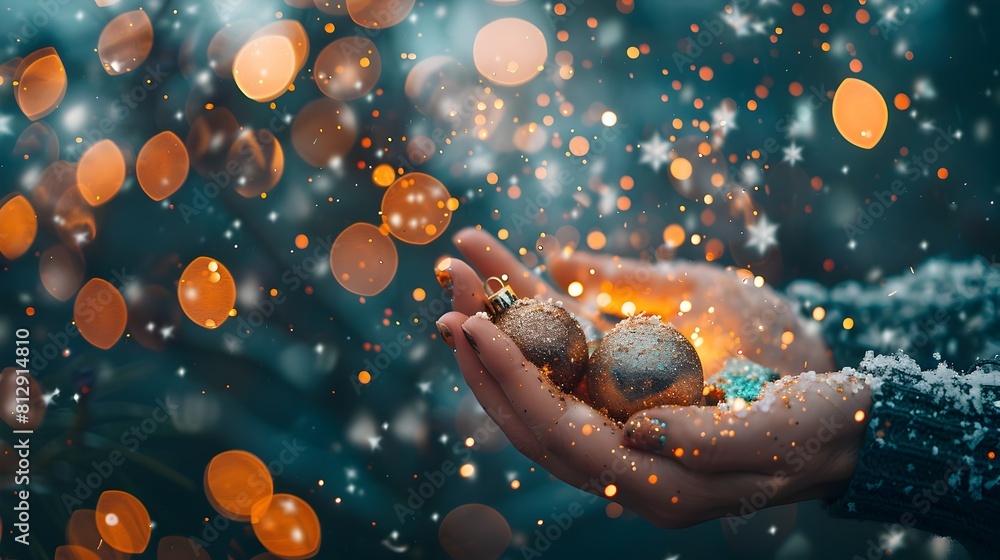 Poster glimmering of the upcoming new year 2025 with shimmering lights and vibrant bokeh in a dreamlike atm