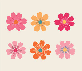 Obraz premium cosmos flower vector set