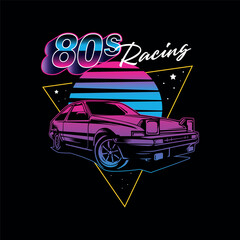 illustration vector graphic of Japanese iconic racing car perfect for streetwear t-shirt design print