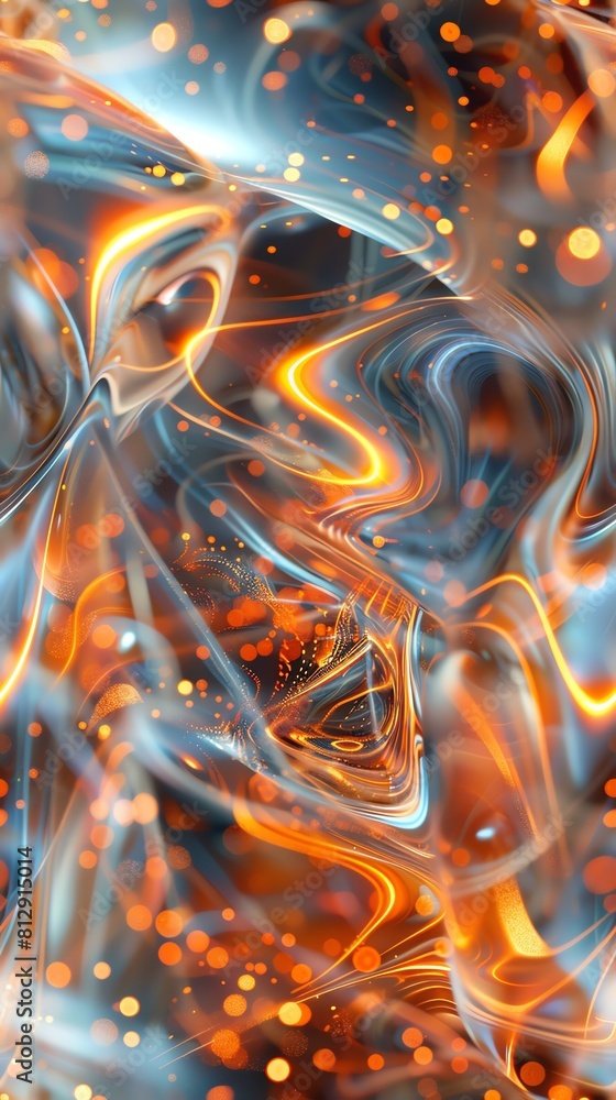 Poster Infuse traditional abstract art with a modern twist by integrating photorealistic elements Utilize unconventional camera angles like Dutch tilt or canted angles to evoke a sense of