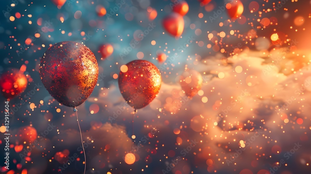 Poster mesmerizing of the new year 2025 with captivating fireworks and shimmering confetti