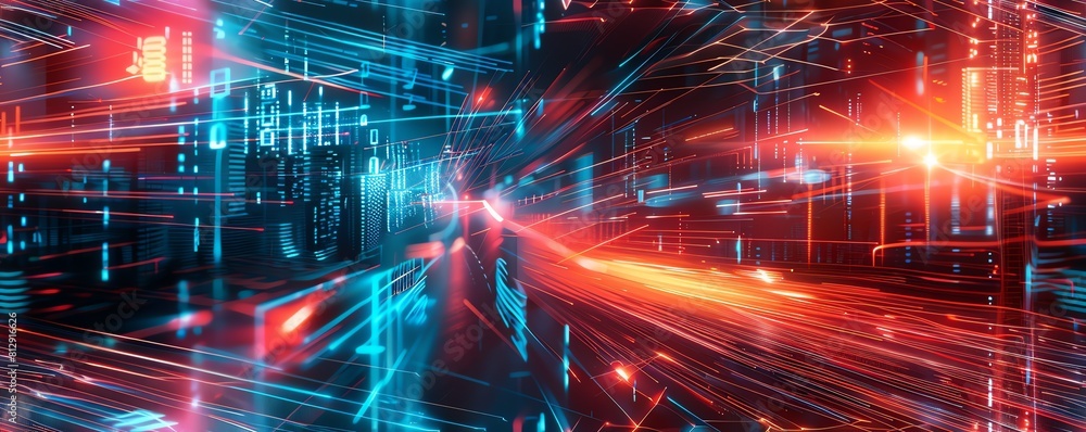 Poster capture the essence of futuristic technologies with a blend of impressionistic strokes, showcasing a