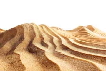 Sand dunes on isolated transparent background