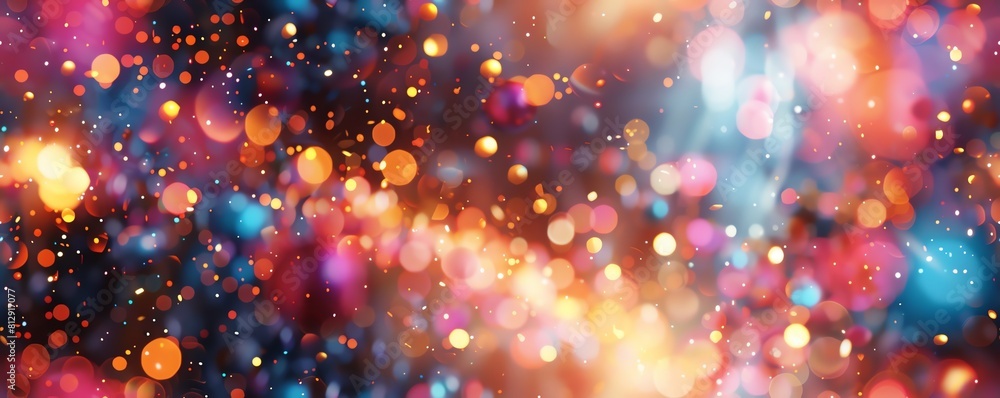 Poster capture the vibrant essence of a rear-view festive celebration using surreal digital art techniques 