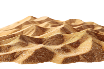 Sand dunes on isolated transparent background