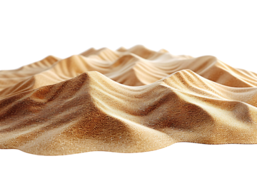 Sand dunes on isolated transparent background
