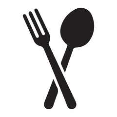 Minimalist fork and spoon logo