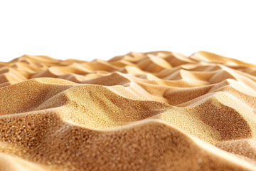 Sand dunes on isolated transparent background