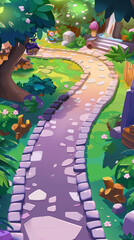 Vibrant Fantasy Game Backgrounds for Mobile Apps Asset