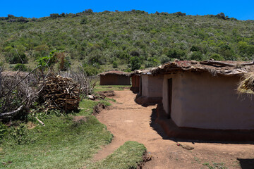 Typical buildings in a Masai village