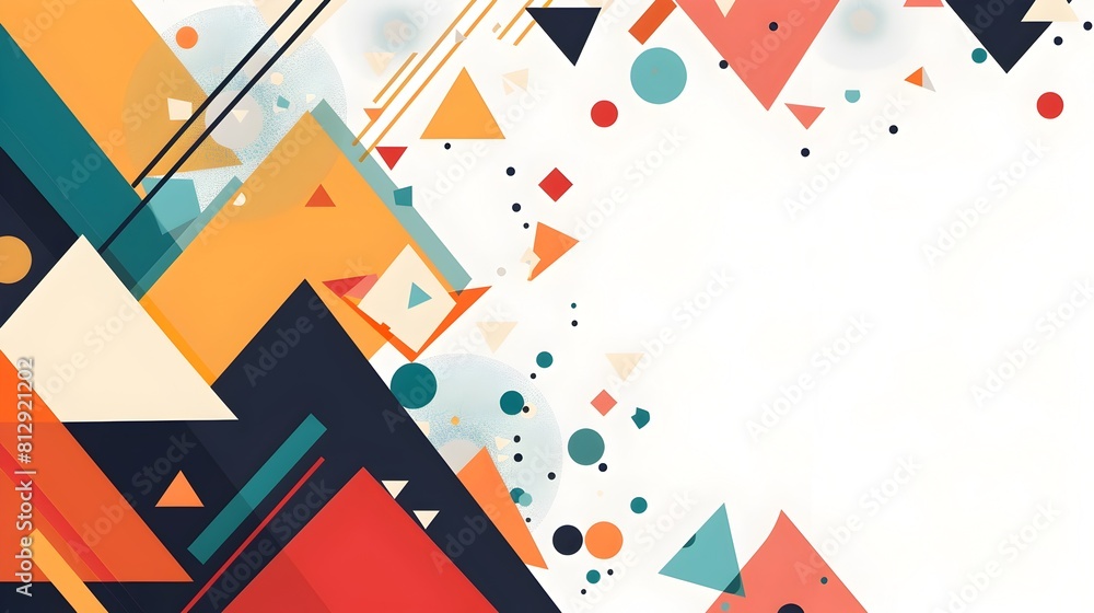 Leinwandbilder striking abstract geometric shapes and patterns in vibrant high contrast colors on a clean white bac