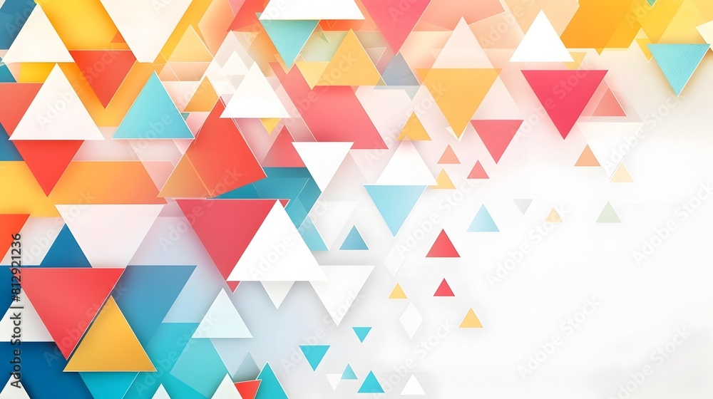 Poster Vibrant Geometric Abstract Background with Overlapping Shapes and Ample Copyspace