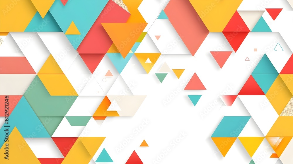 Aufkleber Vibrant Geometric Shapes Forming Captivating Abstract Background with Ample Copyspace