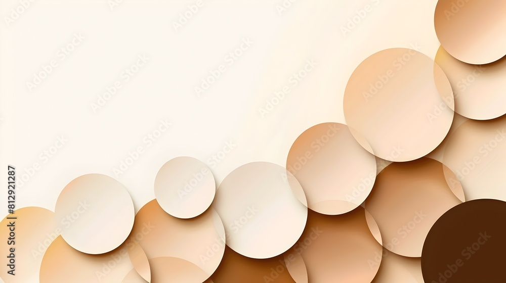 Leinwandbilder captivating minimalist abstract geometric composition with overlapping circles and semi circles in w