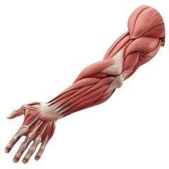 D Model of Human Arm Muscles with Biceps and Triceps - obrazy, fototapety, plakaty