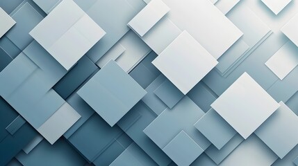 Overlapping Abstract Geometric Shapes in Shades of Blue and Gray for Minimalist Compositions with Ample Copyspace