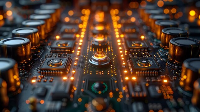 Close-up of a digital quantum computing display in a high-tech lab showing hyperrealistic simulations of quantum computations, with technical tools and quantum state analytics, no people.