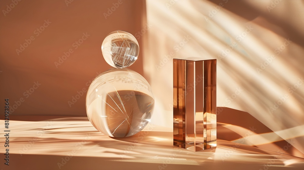 Poster skincare and cosmetic product showcase stand photography for online marketing include crystal ball a