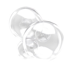 Soap foam bubbles isolated on transparent png.	