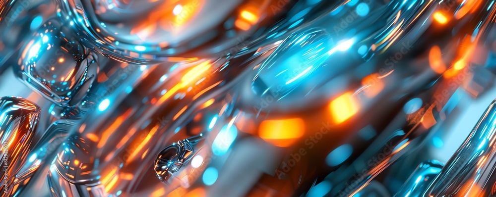 Poster capture the dynamic fusion of futuristic technologies and contemporary dance forms in a high-angle v