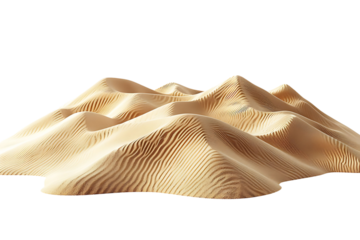 Sand dunes on isolated transparent background