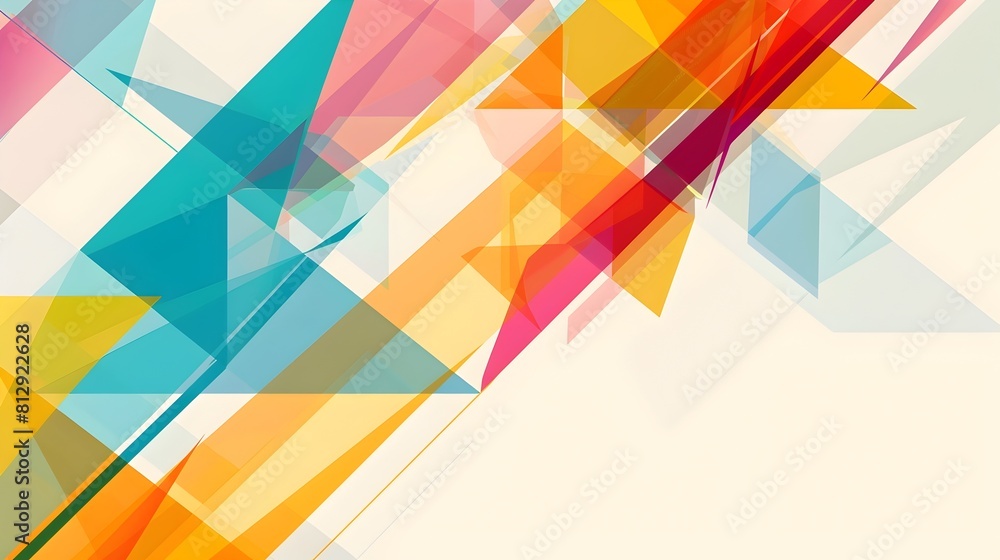 Aufkleber vibrant geometric abstract background with clean minimalist composition and overlapping shapes