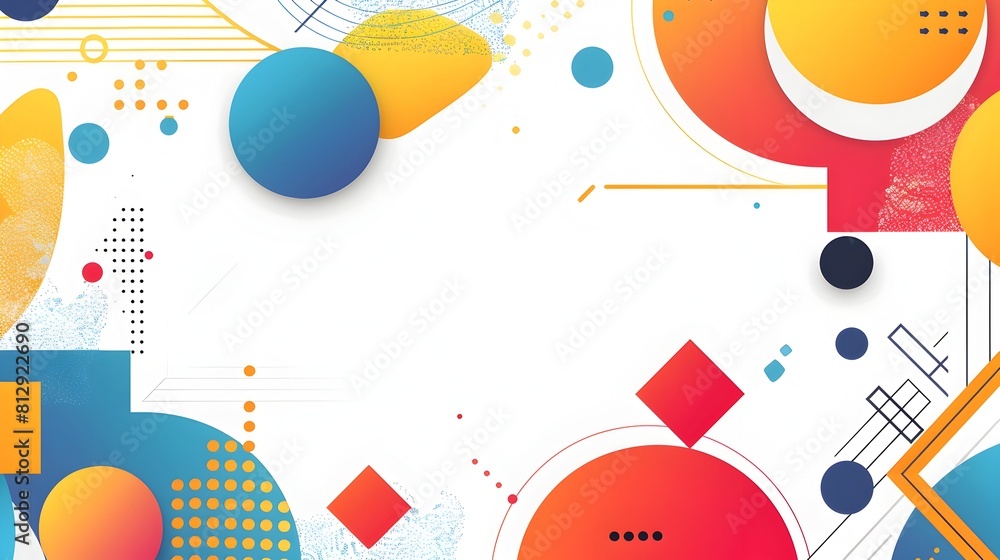 Leinwandbilder abstract geometric minimalist background with vibrant shapes and patterns in modern flat design styl