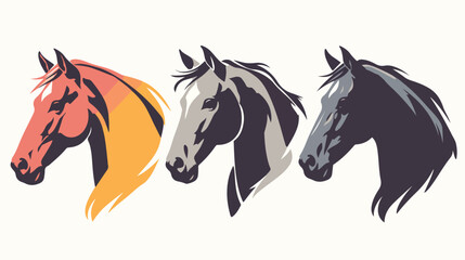 Horse head profile graphic logo template vector ill