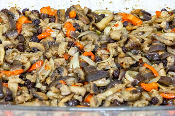 Eggplant appetizer known with eggplant caponata