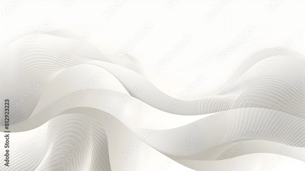 Poster elegant overlapping curved shapes in minimalist abstract graphic design on clean white background