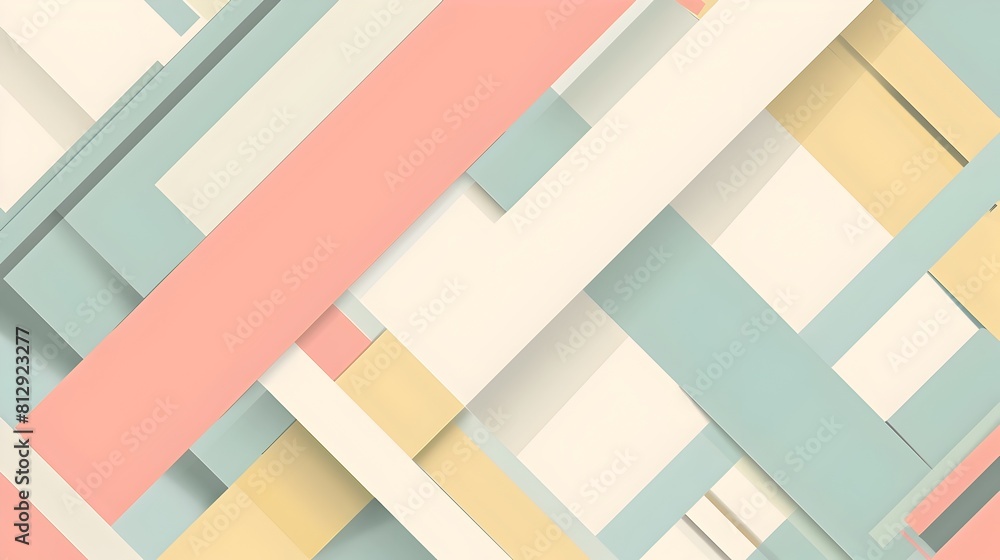 Aufkleber elegant pastel geometric abstract background with minimalist composition and optimized rule of third