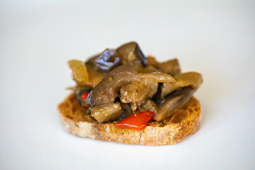 Eggplant appetizer known with eggplant caponata