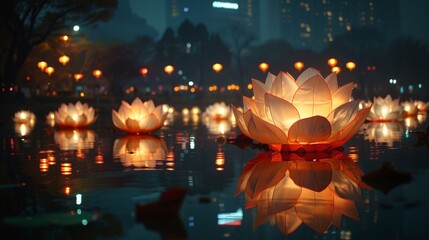 The Lotus Lantern Festival in Seoul South Korea celebrating Buddhas birthday with thousands of lanterns illuminating the city accompanied by parades c