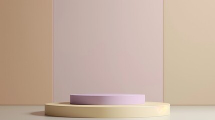 Ivory and Lavender Minimalist Podium, Background for Luxury Beauty Treatment Product Display 3D