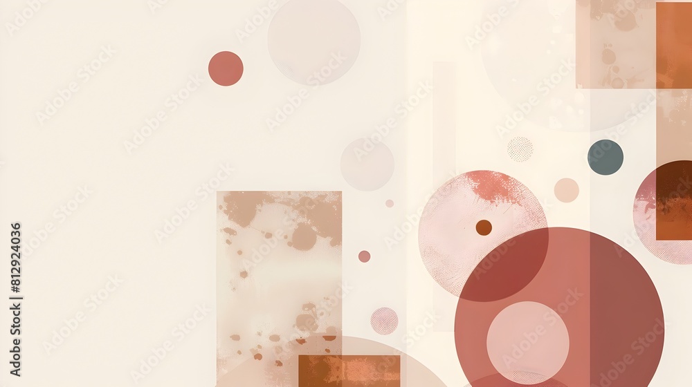 Poster minimal geometric abstraction with muted earthy palette and balanced composition in versatile digita