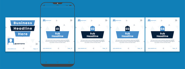 Set of LinkedIn carousel post, social media Instagram carousel post, modern and editable business carousel template design © Tarek Digital